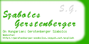 szabolcs gerstenberger business card